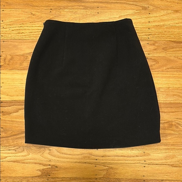 Express Black Pencil Mini Skirt Asymmetrical Wrap - Picture 3 of 4